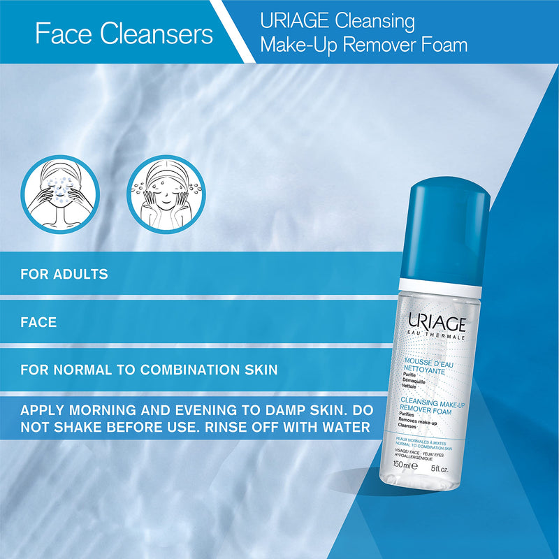 Uriage Eau Thermale Cleansing Make-Up Remover Foam, 150 ml - NewNest Australia