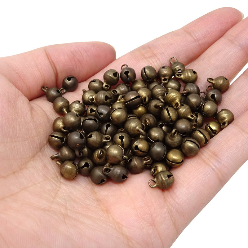 Honbay 100pcs 6mm Fashion Bronze Jingle Bell/Small Bell/Mini Bell for DIY Bracelet Anklets Necklace Knitting/Jewelry Making - NewNest Australia