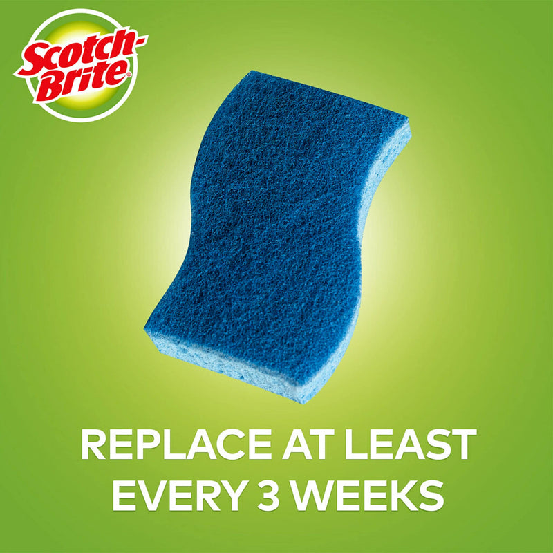 Scotch-Brite Non-Scratch Scrub Sponges, For Washing Dishes and Cleaning Kitchen, 6 Scrub Sponges Blue - NewNest Australia
