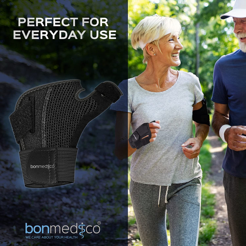 Bonmedico Forte Flexible Thumb Bandage For Left & Right, Thumb Splint Protects Saddle Joint And Thumb Base Joint, Thumb Orthosis For Injuries And Tendonitis, Thumb Protection In Black - NewNest Australia
