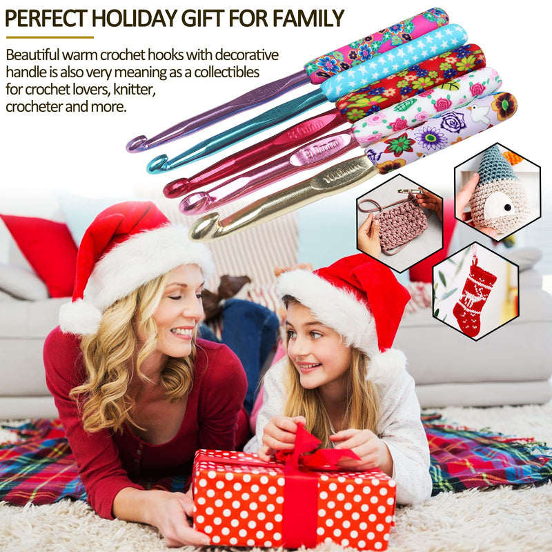 Coopay Warm Crochet Hooks Large, 10mm 9mm 8mm 7mm 6.5mm Large Crochet Hooks for Chunky Yarn Blanket Sweater Thick Wool, Big Crochet Kit for Arthritic Hands Knitting & Crochet Supplies - NewNest Australia
