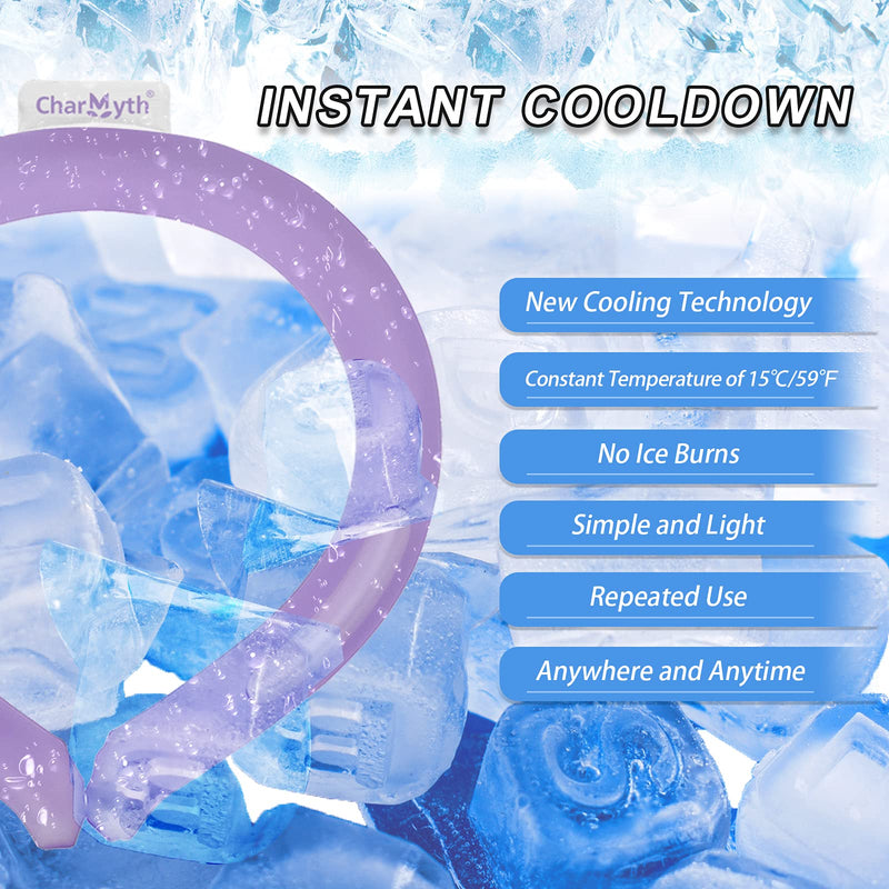 Neck Cooling Tube, Cooling Starts Below 15°C (59°F), Reusable Neck Cooler, Neck Cooling Tube for Summer Outdoor Indoor Cooling and Heat Dissipation (Purple) Purple - NewNest Australia