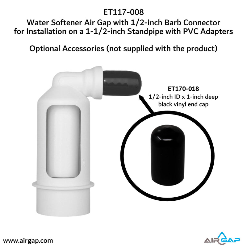 Water Softener Air Gap with 1/2-inch Barb Connector for Installation on a 1-1/2-inch Standpipe with PVC Trap Adapters - NewNest Australia