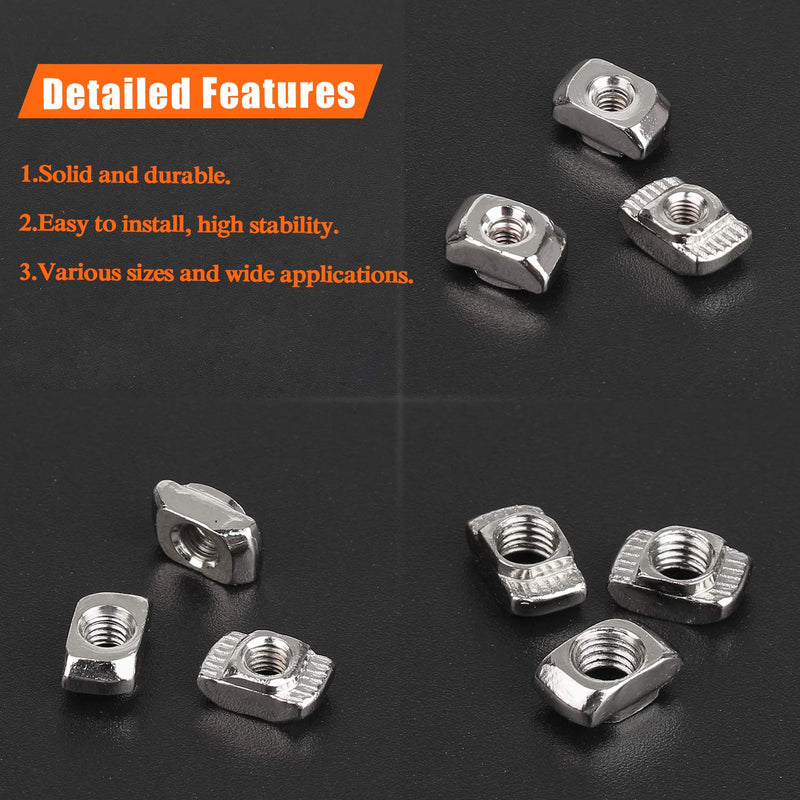 HELIFOUNER 240 Pieces 2020 Series T Nuts, M3 M4 M5 T Slot Nut Assortment Kit - NewNest Australia