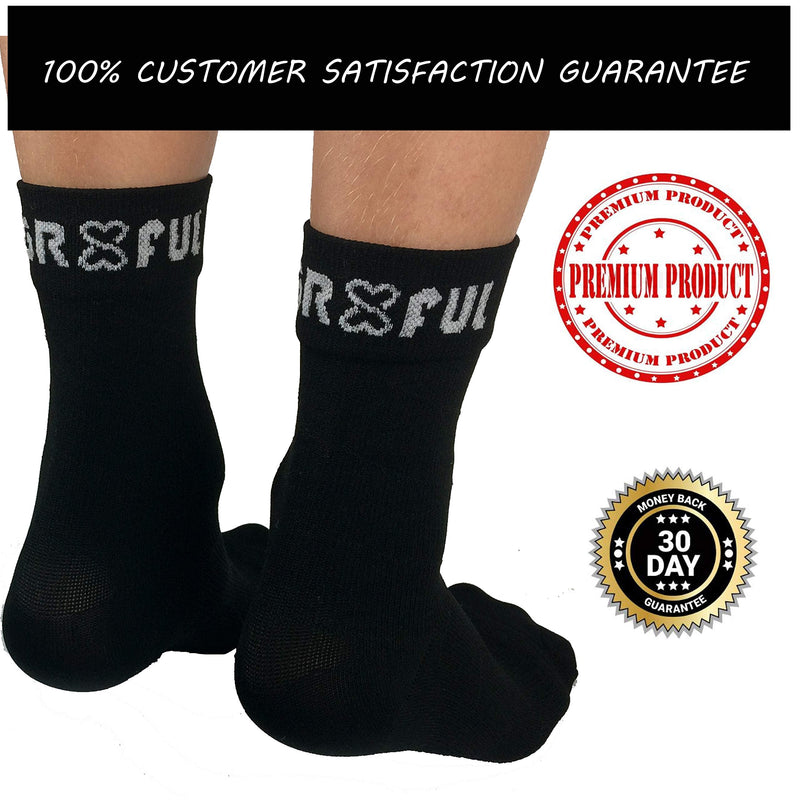 gr8ful® Compression Socks for Plantar Fasciitis + Achilles Tendonitis | Short, Ankle | Sport, Running or Everyday | Arch & Foot Support, Treatment of Pain, Aid Recovery | 1 Pair, Men/Women, Black L/XL L/XL (Pack of 1) - NewNest Australia