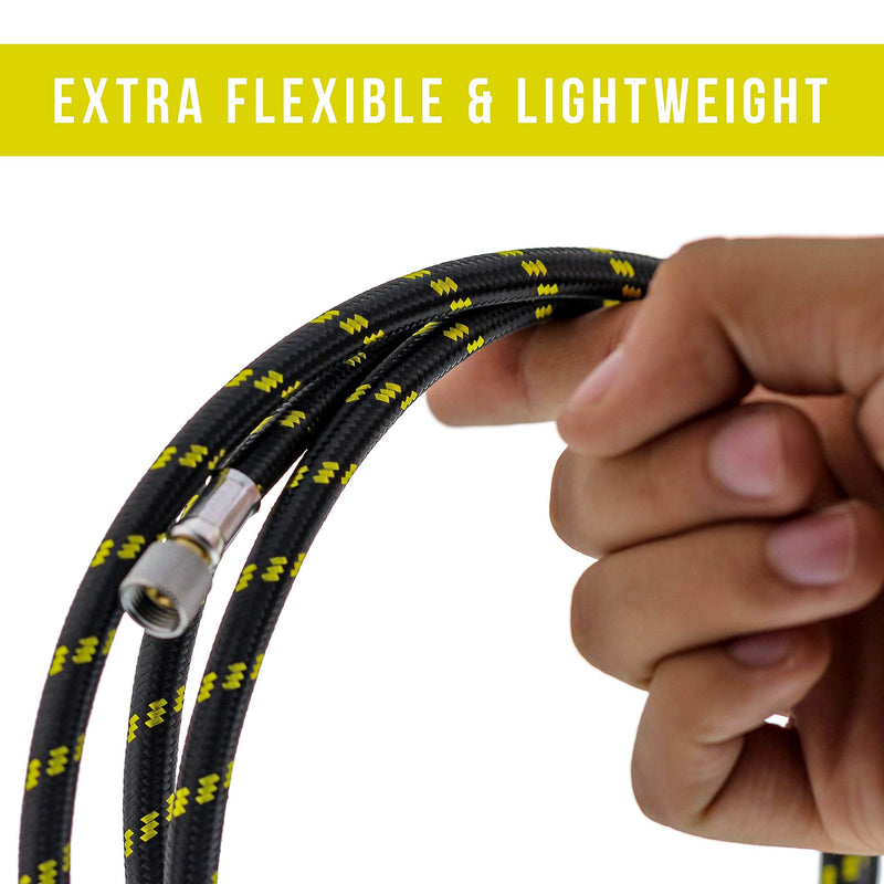 Master Airbrush Premium 6 Foot Nylon Braided Airbrush Hose with Standard 1/8" Size Fitting on One End and a 1/4" Size Fitting on The Other End (Hose Color May Vary) - NewNest Australia