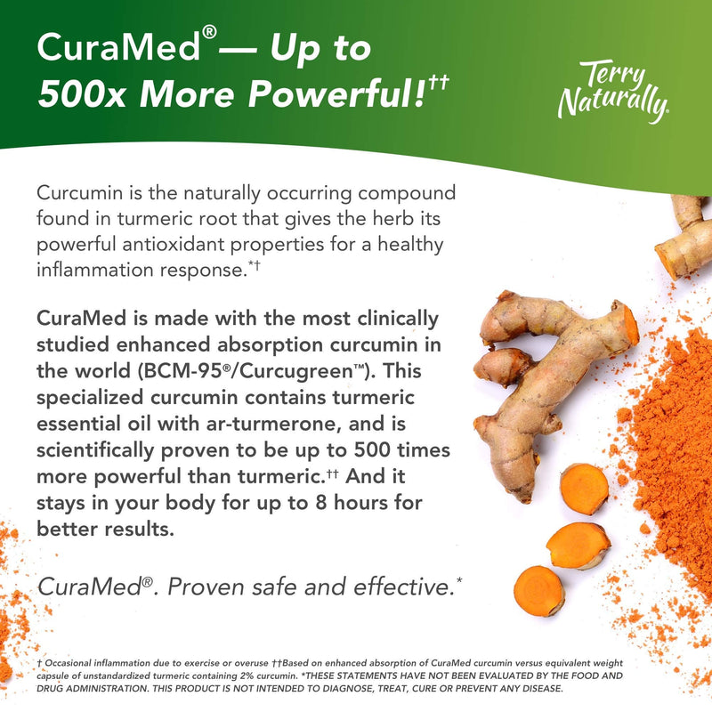 Terry Naturally CuraMed 750 mg - 30 Softgels - Superior Absorption BCM-95 Curcumin Supplement with Turmeric , Promotes Healthy Inflammation Response - Non-GMO , Gluten-Free , Halal - 30 Servings - NewNest Australia