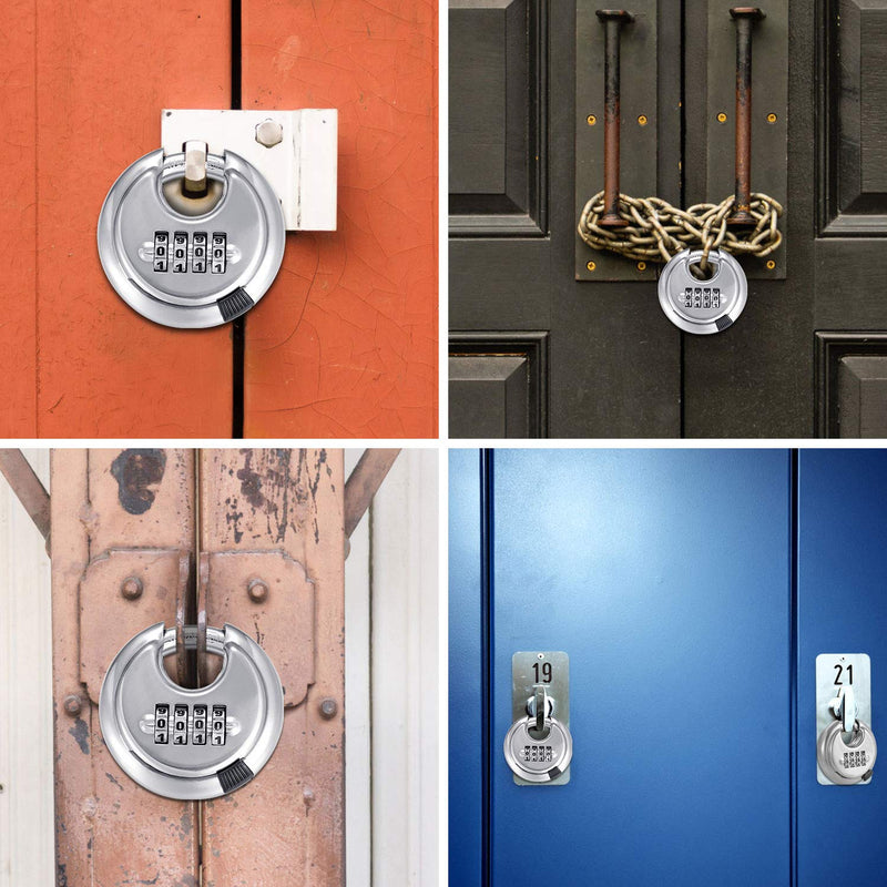 4 Digit Combination Lock with Hardened Steel Shackle Combo Padlock for Sheds, Locker,Storage Unit, Gym and Fence (1 Pcs) 1 Pack - NewNest Australia