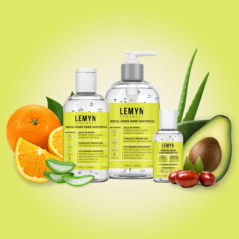 Lemyn Organics Medical Grade Hand Sanitizer Gel - 97% ORGANIC - 2 FL.OZ. - NewNest Australia