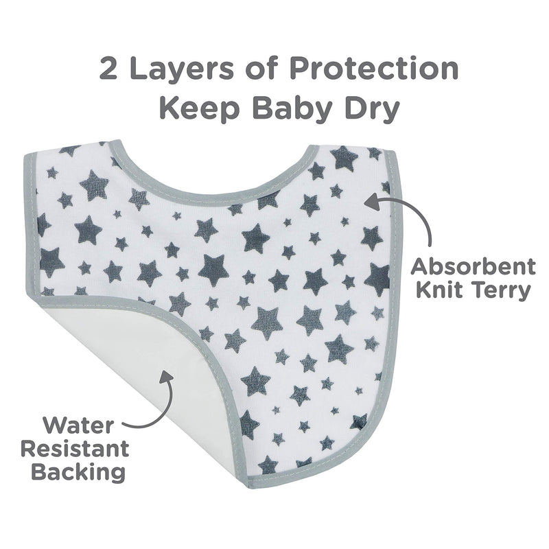 Neat Solutions 10 Pack Water Resistant Bib Set Blue/Grey Assorted - NewNest Australia
