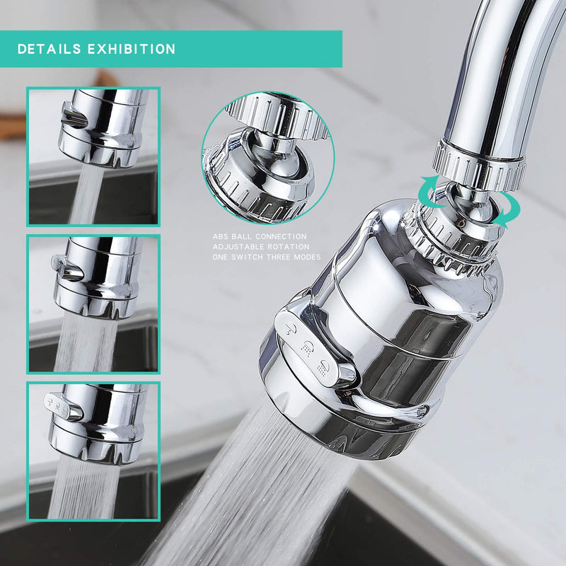 Srmsvyd Kitchen Faucet Head Water Filters Sprayer Attachment,360°Rotatable Moveable Kitchen Tap Purified Water Head.(Chrome finish) Chrome Finish - NewNest Australia