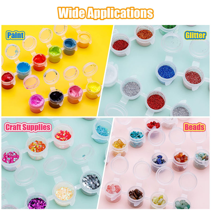 36 Empty Paint Pots with Lids, 5 ml/0.17 oz Clear Paint Cup Pot Strips with Lids, Easy to Open Painting Arts Crafts for Kids Classroom School Painting Art Supplies - NewNest Australia