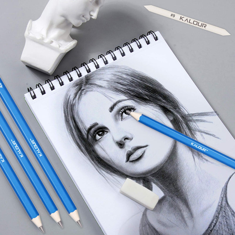 Kalour 33 Pieces Professional Drawing Sketching Pencils set,Portable Zippered Travel Case-Charcoal Pencils, sketch Pencils, Charcoal Stick.Drawing Supplies Perfect for Artists and Beginners - NewNest Australia