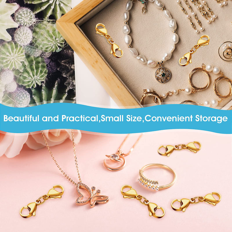 ASTER 4 Pieces Double Lobster Clasps Gold Mini Bracelet Clasps Replacement Lanyard Snap Hook,Metal Lobster Clasps Extender for DIY Jewelry Making Bracelet Crafts Gold 4pcs - NewNest Australia