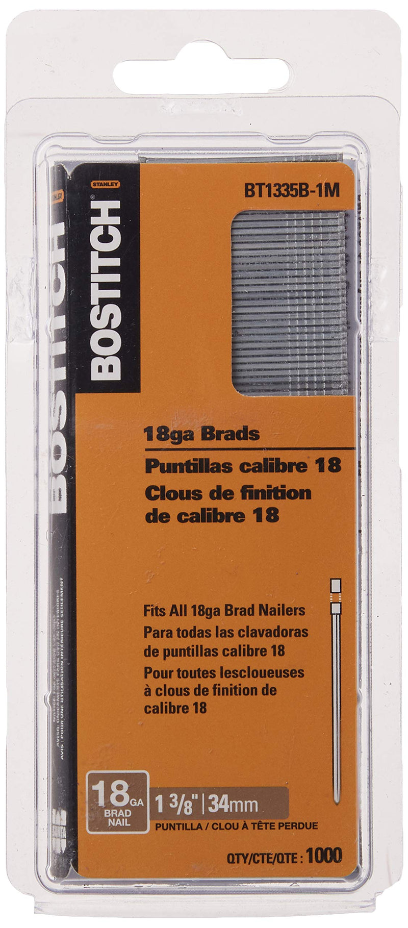 BOSTITCH 18 Gauge Brad Nails, 1-3/8-Inch, 1000 per Box (BT1335B-1M) - NewNest Australia