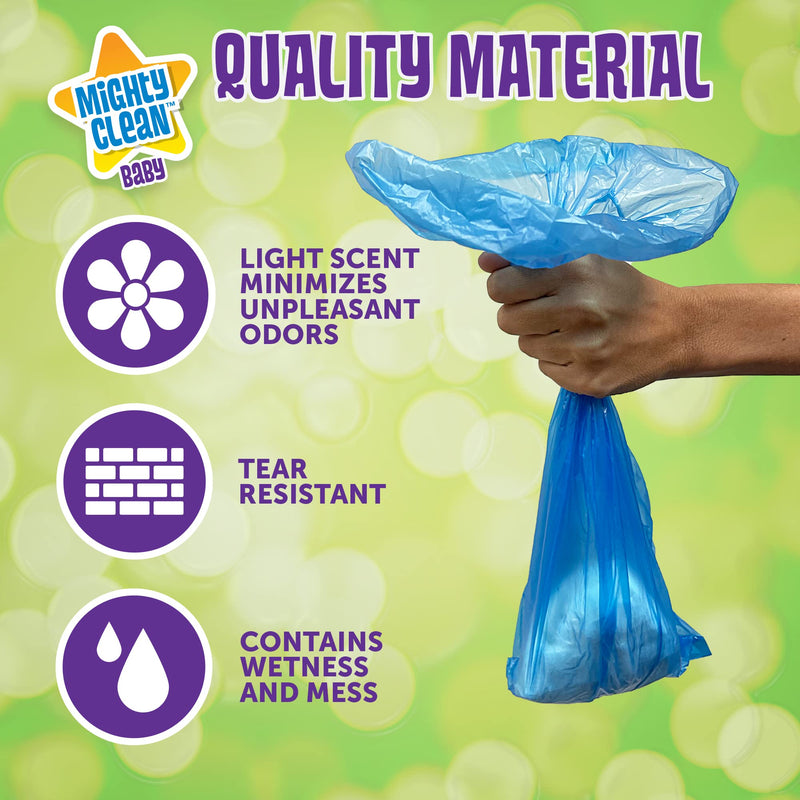 Mighty Clean Baby Disposable Diaper Bags with Light Powder Scent (72 Bags - Refill Rolls) - NewNest Australia