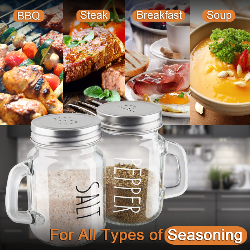 Clear Glass Salt and Pepper Shakers Set, ZOSUJO 4 oz Cute Salt Pepper Shaker, Modern Farmhouse Kitchen Decor for Home Restaurants Wedding, Transparent Shaker Sets with Stainless Steel Lids Clear - NewNest Australia