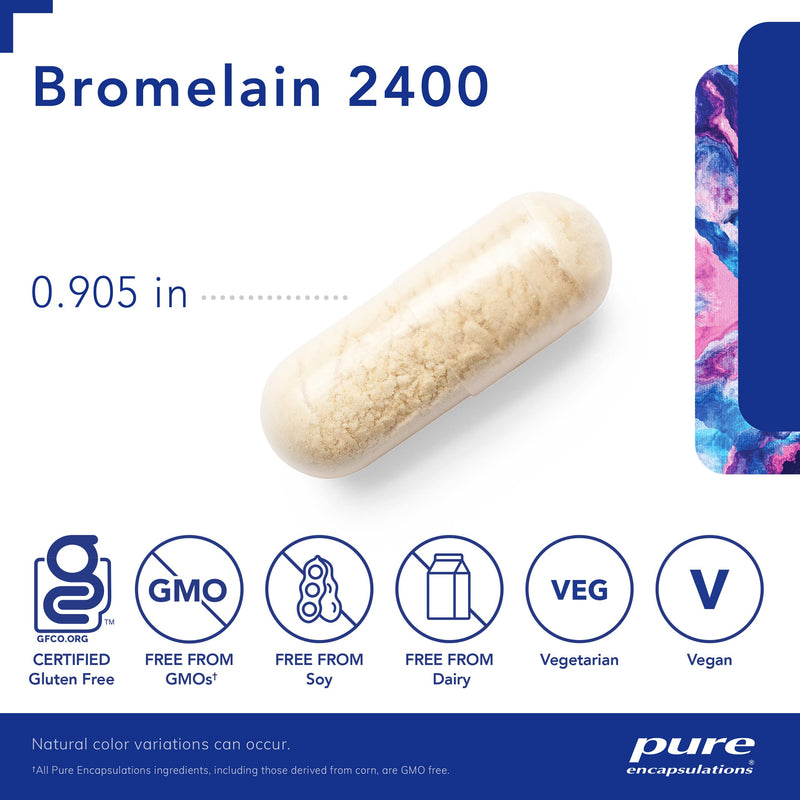 Pure Encapsulations Bromelain 2400 | 500 mg Supplement for Immune and Digestive Support, Enzymes, Joints, Muscle Recovery, and Bone Health* | 60 Capsules 60 Count (Pack of 1) - NewNest Australia
