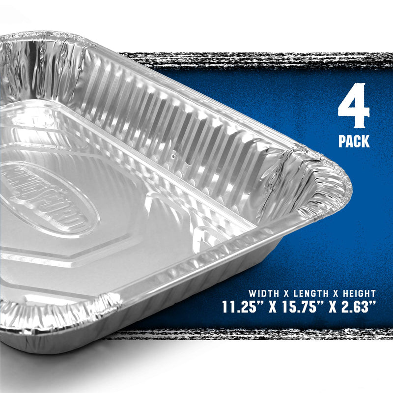 Kingsford Heavy Duty All-Purpose Aluminum Pans | Disposable Aluminum Foil Pans Ideal for Cooking, Baking, Steaming, Grilling, & Smoking | Safe, Disposable Chafing Dish, 4 Pack 4 Count - NewNest Australia