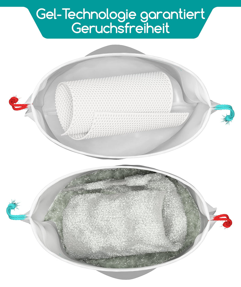 Poop Bags [Pack Of 22] - Leak-Proof And Absorbent Breaking Bags By Medi Grade - Burp Bag - Zero Odor Thanks To Gel Technology - 750 Ml Capacity - Crushing Bag Sealable - NewNest Australia