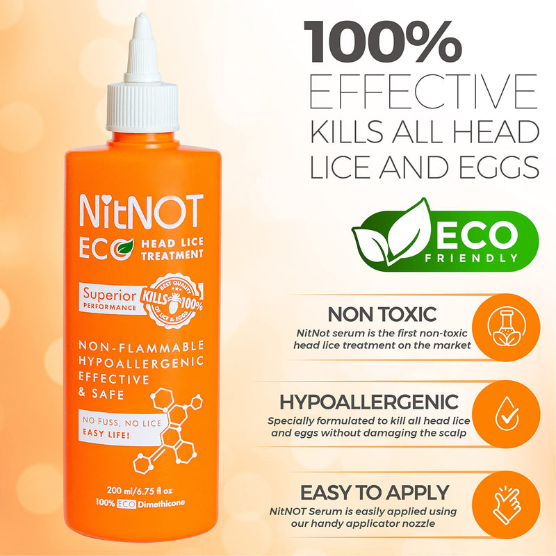 NitNOT - NitNOT Headlice Treatment As Seen On Dragons Den100% Effective Kills All Head Lice & Eggs. Premium Nit Treatment Lotion (200ml). Lice Treatment for All Hair, for Children and Adults. - NewNest Australia