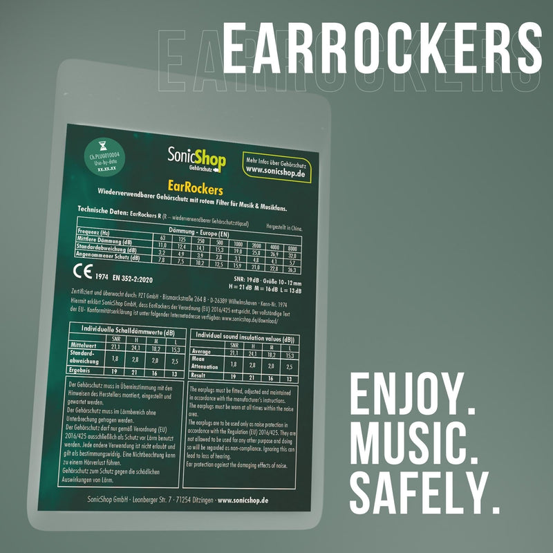 Sonicshop Earrockers Ear Plugs For Concert, Festival, Party, Club And Disco Including Cleaning Spray And Case, Reusable Ear Protection Earplugs, Festival Earplugs - NewNest Australia