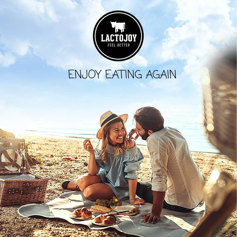 LactoJoy Lactase Pills I Powerful Lactase Enzymes for Lactose Intolerance I Ultra Pure Lactase for Improved Digestion I No Silicon Dioxide, No Artificial Flavors, No Sucralose I 100% Vegan I 45 Pieces - NewNest Australia