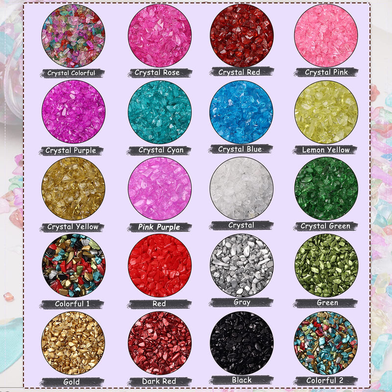 2 - 4MM Irregular Crushed Glass for Resin, Fragment Rock Tumbled Chip Crystal Quartz Pieces Sprinkles Chunky Glitter Shiny Nail Sequins Flakes for Nail Art Jewelry Making Home Decor Vase Filler Black - NewNest Australia