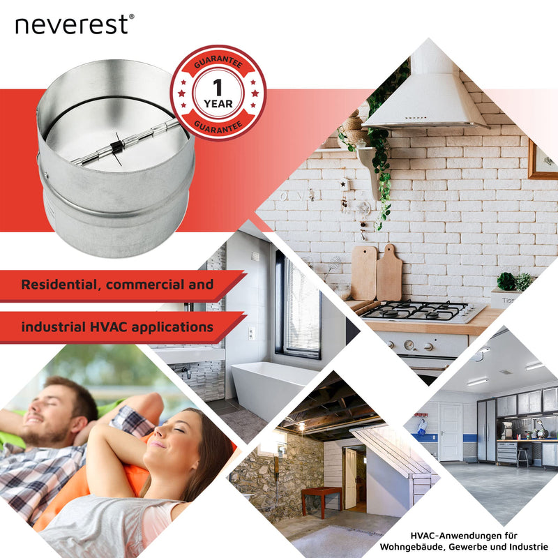 neverest RK 4" Professional Backdraft Shutter Damper Connector Duct 4 Inch - NewNest Australia