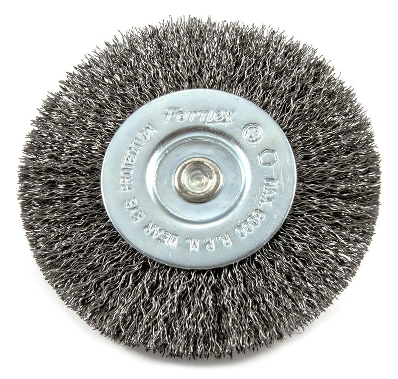 Forney 72739 Wire Wheel Brush, Coarse Crimped with 1/4-Inch Hex Shank, 4-Inch-by-.012-Inch - NewNest Australia