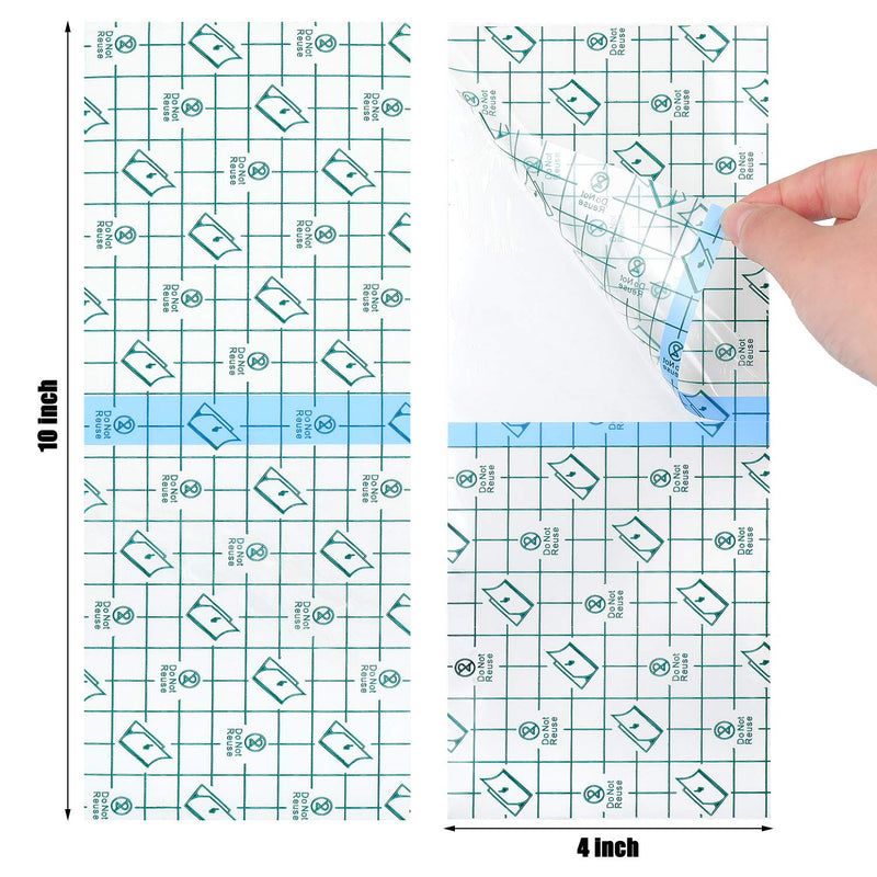 50 Pieces Transparent Stretch Adhesive Bandage Large Waterproof Bandage Transparent Film Adhesive Bandages (10 x 4 Inch) 10x4 Inch (Pack of 50) - NewNest Australia