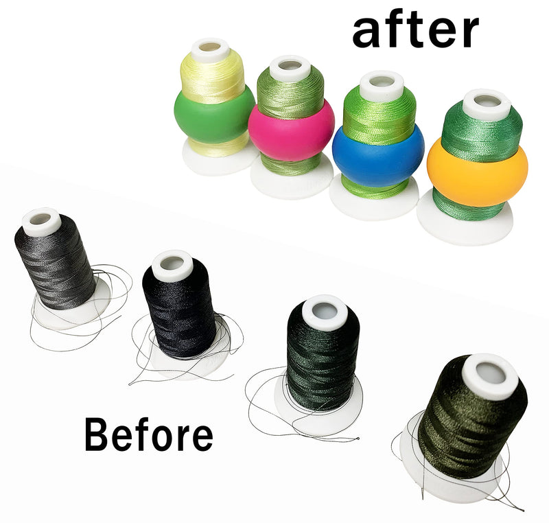 HimaPro Silicone Thread Spool Savers 48 Huggers 4 Bobbin Clamps and 4 Bobbin Holders - Prevent Thread Tails from Unwinding - No More Loose Ends 56 PCs Combo Set - NewNest Australia