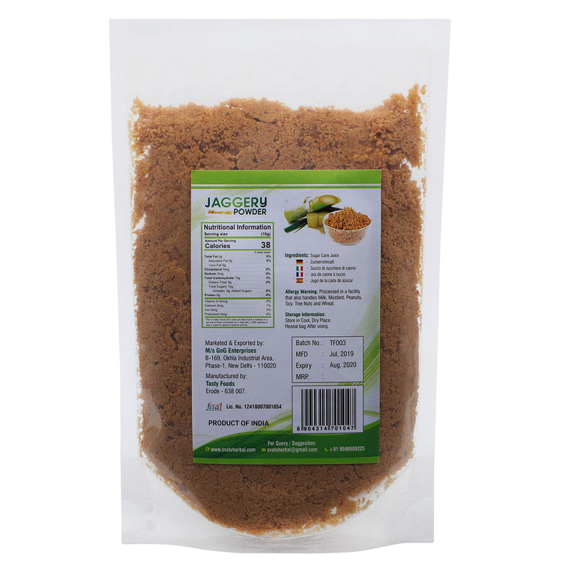 Svtav Jaggery Powder, Hand Crushed Gur Powder | Natural Sweetener | Brown Sugar | Indian Sugarcane Substitute | No Preservatives | No Artificial Flavors - 227G - NewNest Australia