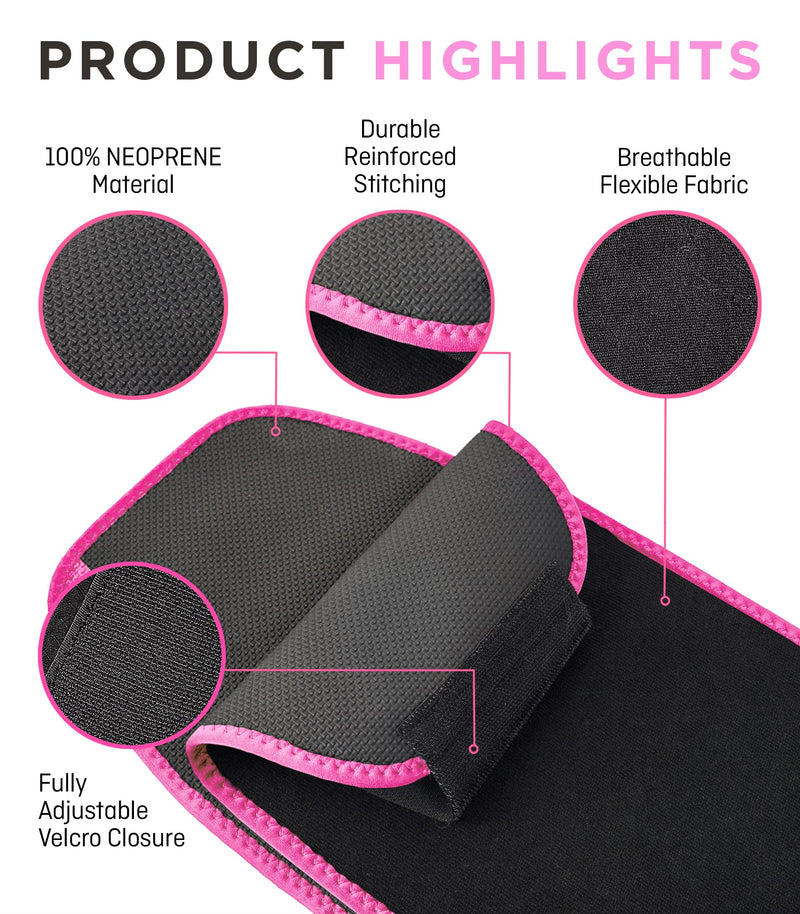 Perfotek Waist Trimmer Belt for Women Waist Trainer Sauna Belt Tummy Toner Low Back and Lumbar Support with Sauna Suit Effect Pink - NewNest Australia