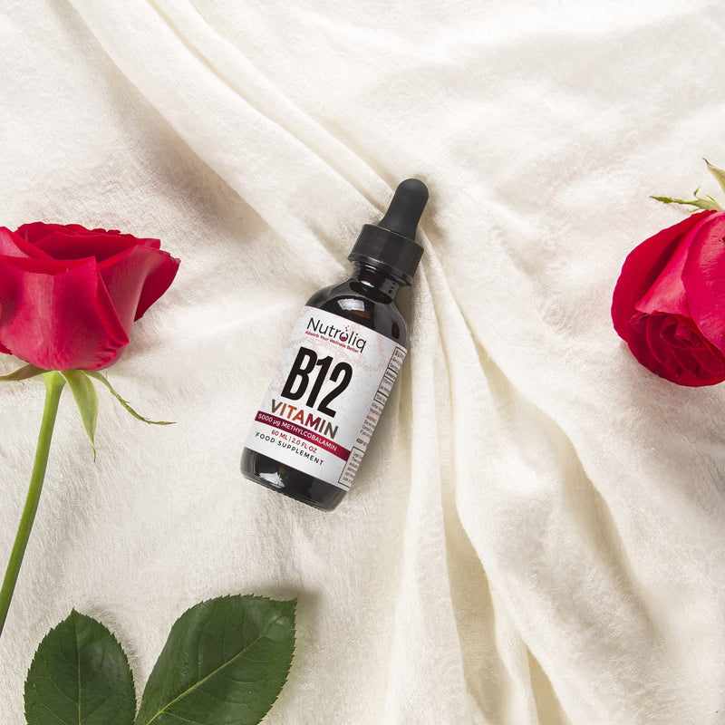 Nutroliq Vitamin B12 Liquid Drops - High-Strength 5000mcg Methylcobalamin Supplement - Energy Booster, Immune System Support, Better Concentration and Metabolism - Vegan & Vegetarian Formula - 60ml - NewNest Australia