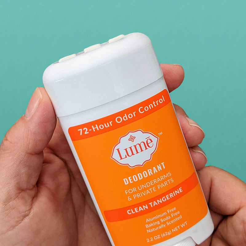 Lume Natural Deodorant - Underarms and Private Parts - Aluminum Free, Baking Soda Free, Hypoallergenic, and Safe For Sensitive Skin - 2.2 Ounce Stick Two-Pack (Clean Tangerine) Clean Tangerine - NewNest Australia