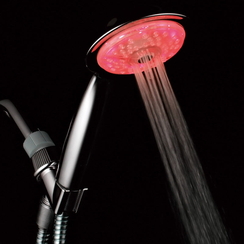 Luminex by PowerSpa 7-Color 4-Setting LED Handheld Shower Head with Air Jet LED Turbo Pressure-Boost Nozzle Technology. 7 vibrant LED colors change automatically every few seconds - NewNest Australia