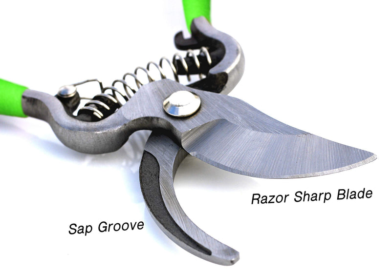 Garden Guru Indestructible All Steel Garden Clippers - GR8-Cut Professional Bypass Hand Pruner Pruning Shear with Comfort Grip Handles and Hardened Steel (Color May Vary) 1 Pack (8 inches long) Green - NewNest Australia