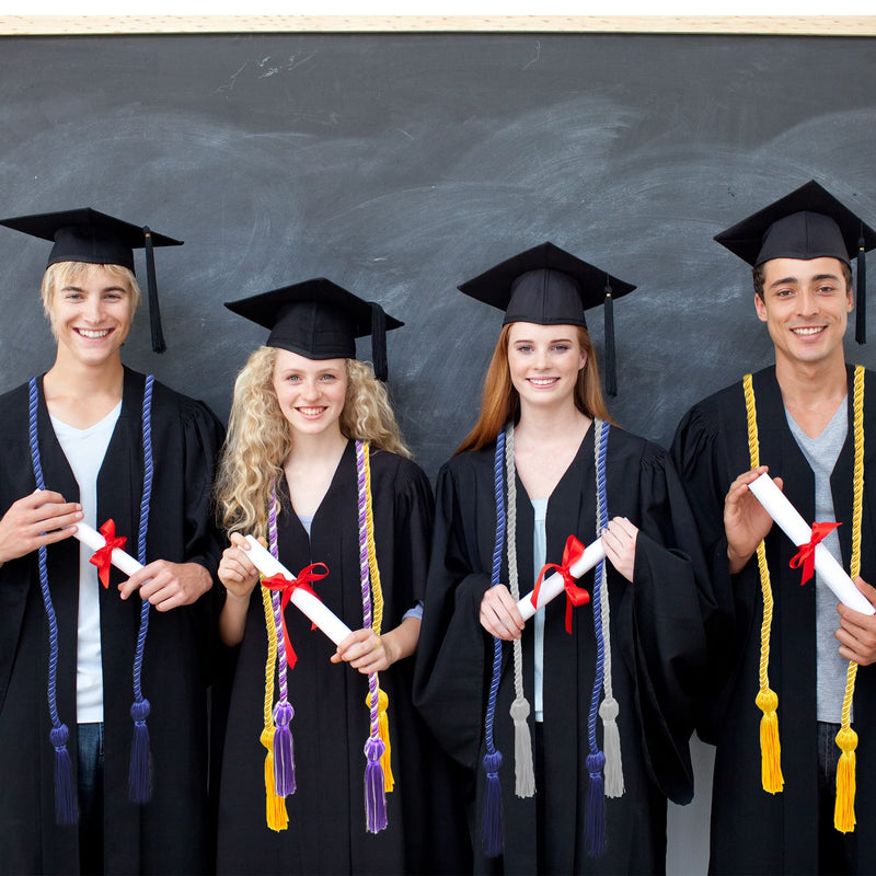 Rcanedny 15 Pieces Graduation Honor Cord Braided Honor Cords with Tassels for Graduation Students (Black) Black - NewNest Australia