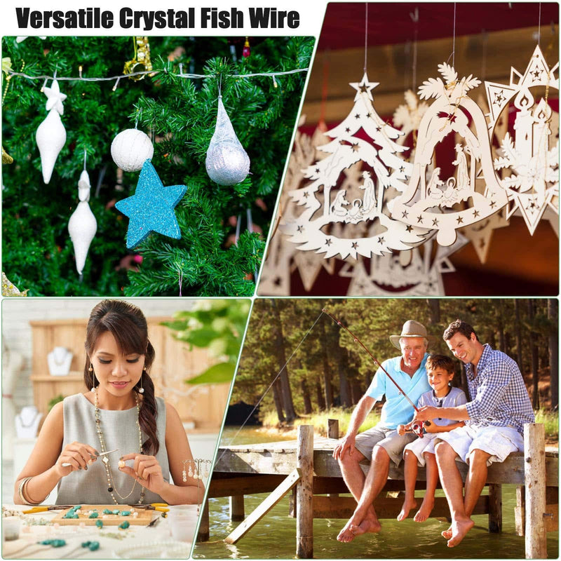 Hanging Wire Clear, Acejoz Thick Fishing Line Nylon String Picture Frame Wire with 100Pcs Crimps Sleeves 70lb Invisible Line for Balloon Garland Picture Hanging Decoration and Crafts (656 Feet) - NewNest Australia