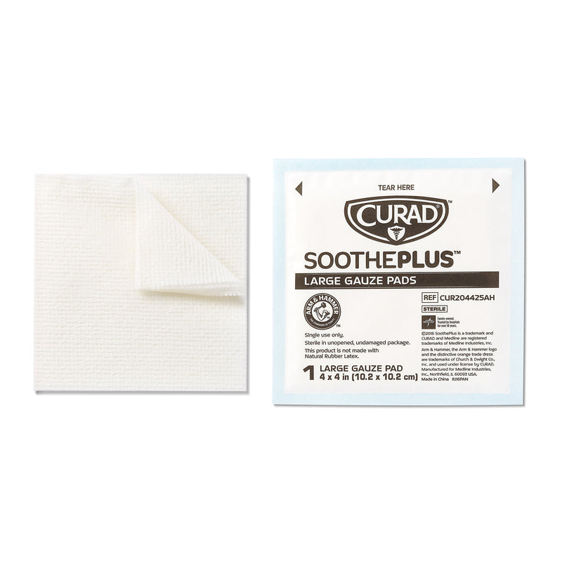 Curad SoothePlus Large Gauze Pads, 4" x 4", White, 25 Count 25 Count (Pack of 1) - NewNest Australia