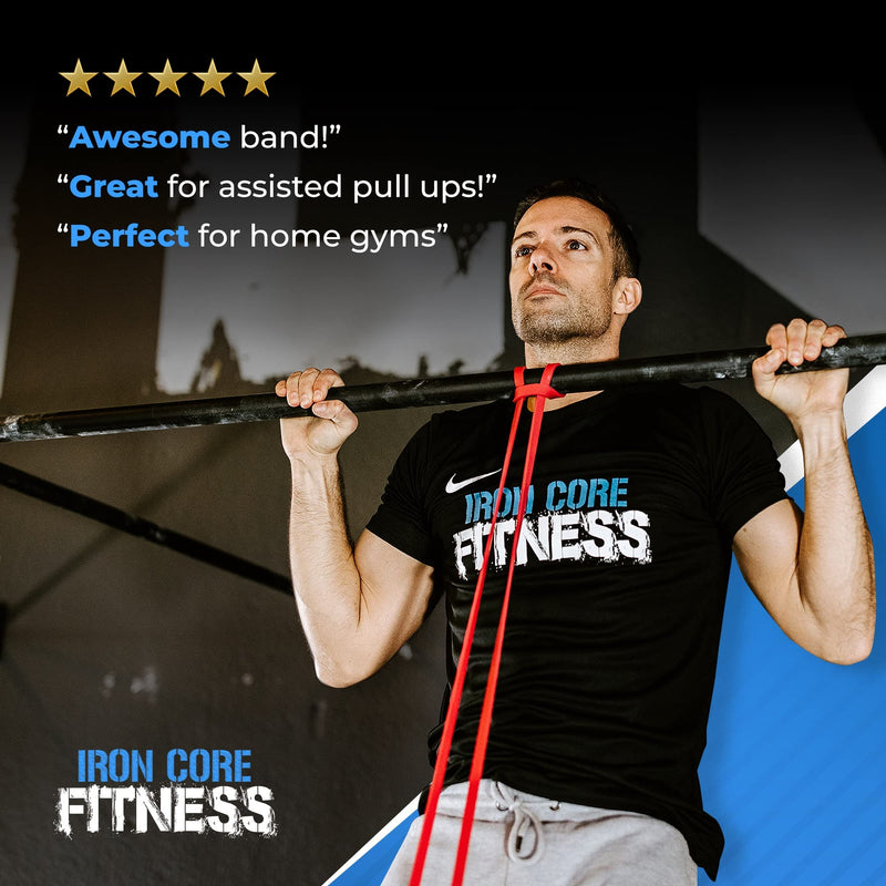 Pull up Resistance Bands Sets - for Strength Power Flexibility Training Pull Up Assist at Home or Gym by Iron Core Fitness. eBooks and Workout Chart Included. 3 Set - Black Red Yellow - NewNest Australia