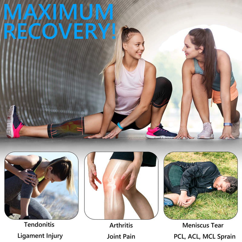 Molsdon Knee Support Brace 2 Pack, Compression Knee Sleeves for Arthritis Pain Relief, Joint Pain, Tendonitis, Meniscus Tear, ACL, MCL, Running, Sports, Squats, Men & Women L (Pack of 2) - NewNest Australia