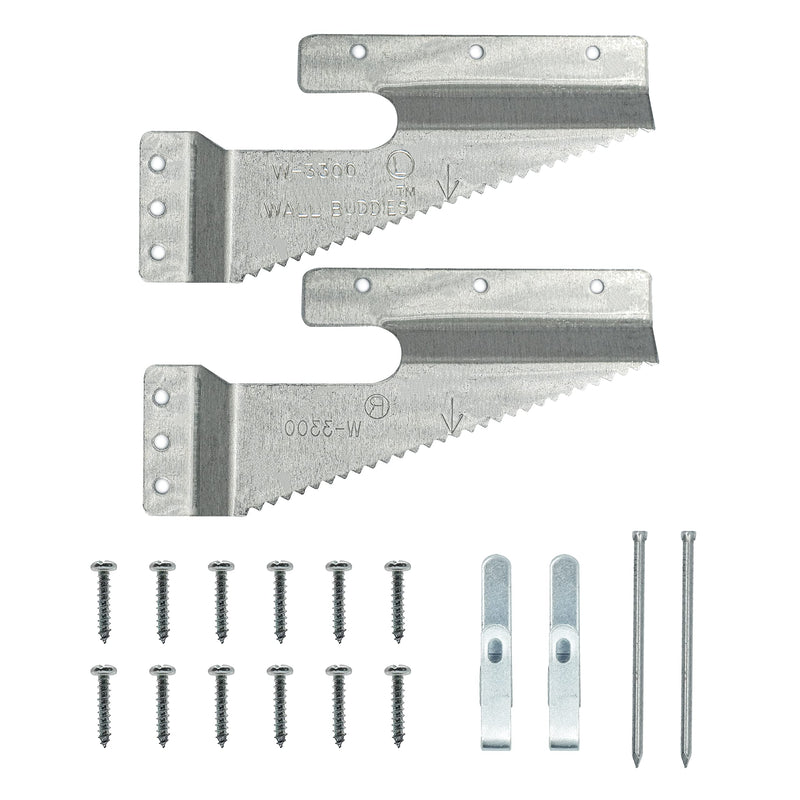 Wall Buddies Large Wall Hanger for Wood Picture Frames - Supports 60 lbs - 5 Pack - Includes Wall Hooks, Nails and Screws - NewNest Australia