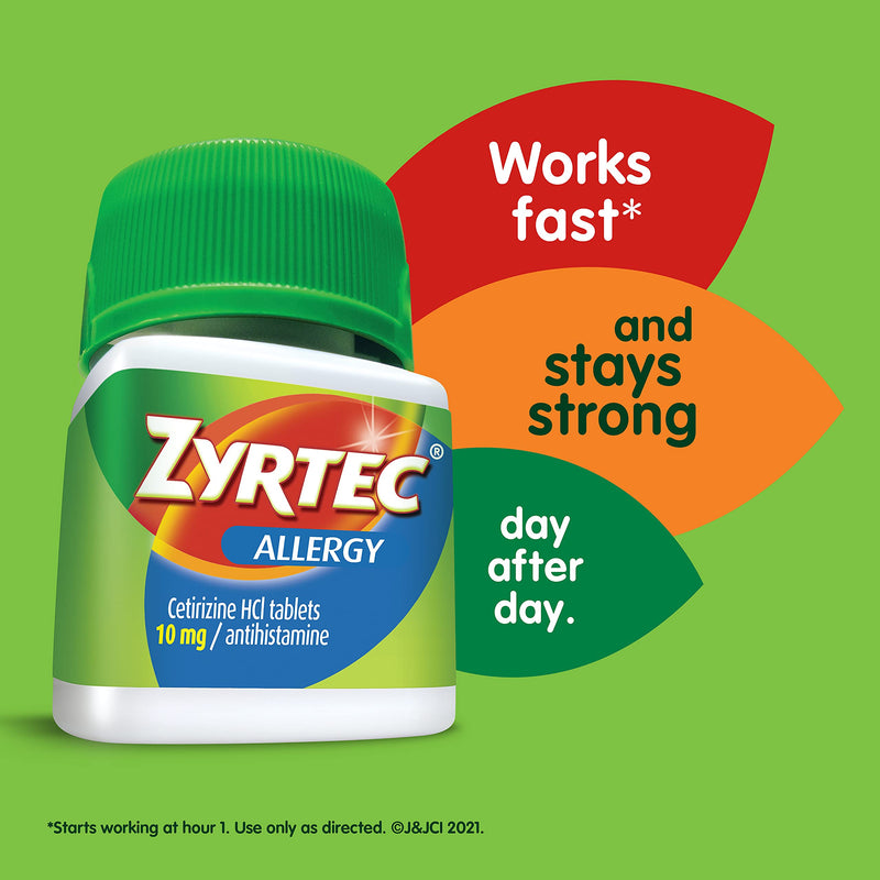 Zyrtec 24 Hour Allergy Relief Tablets, Antihistamine Allergy Medicine with 10 mg Cetirizine HCI, Bundle with 1 x 30 ct and 1 x 3 ct Travel Pack 33 Count (Pack of 1) - NewNest Australia