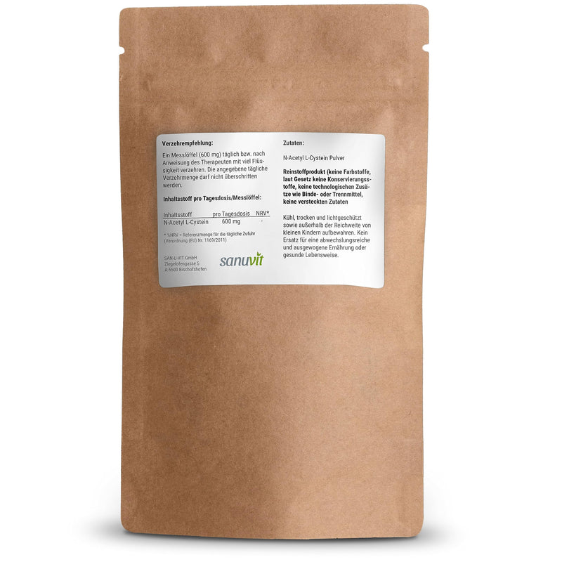 Sanuvit® - NAC powder | 150g per bag | 6 month supply | N-Acetyl-L-Cysteine | High bioavailability and tolerability | Vegan | Made in Austria - NewNest Australia