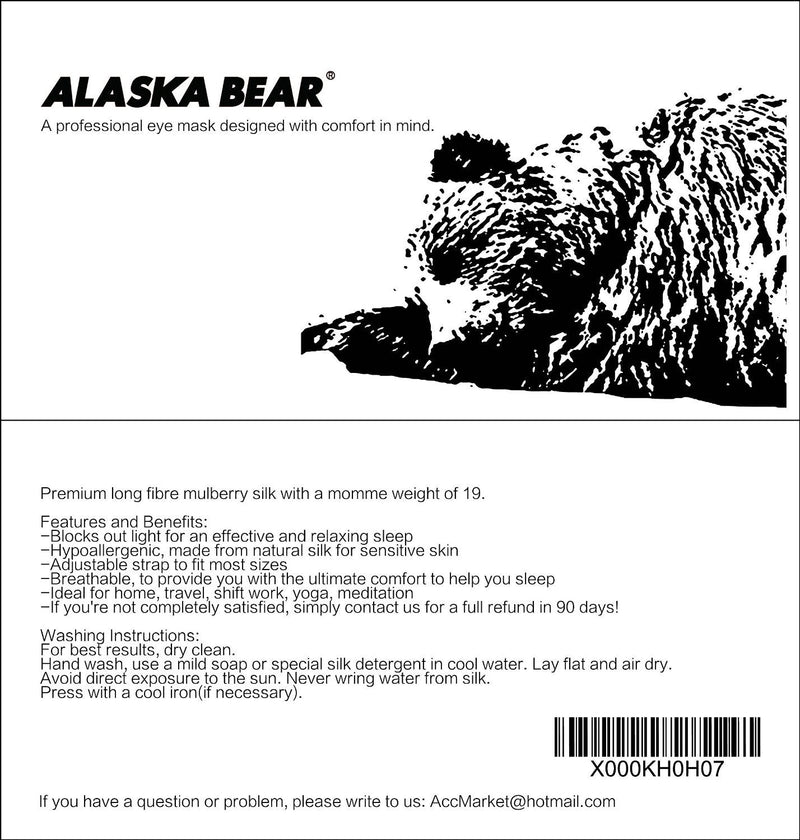ALASKA BEAR Sleep Mask 2 Straps, Mulberry Silk, Twin Thin Elastic Bands Stay Put All Night, Super-Smooth Slim Eye Mask Two Adjustable Head Strings and Nose Baffle Black - NewNest Australia