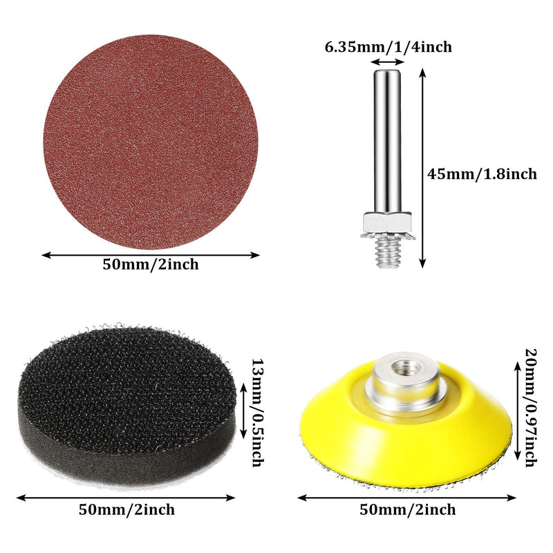 425 Pieces 2 Inch Sanding Discs Grinding Abrasive Sandpaper Sander Sheets with 1 Pieces 1/4 Inch Round Shank Backing Pad 2 Pieces Soft Foam Buffering Pads Assorted Grit, 40-3000 Grit - NewNest Australia