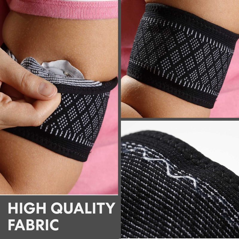 Diabetes Arm Band for Insulin Pod Monitoring Systems - Omnipod Dexcom Freestyle Libre - Protects Insulin Pod During Sports - Replace Adhesive Patches Tape (Black, XS-S) Black - NewNest Australia
