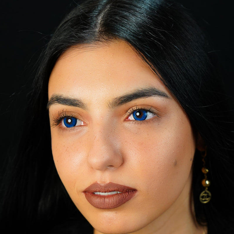 Contact Lenses Colored Without Prescription Blue | Crazy Blue Annual Lenses Anime | Soft Lenses Hydrogel | Pack Of 2 Color Lenses + Lens Container | 0.0 Diopters | Fancy Dress | Halloween | Charmiga - NewNest Australia